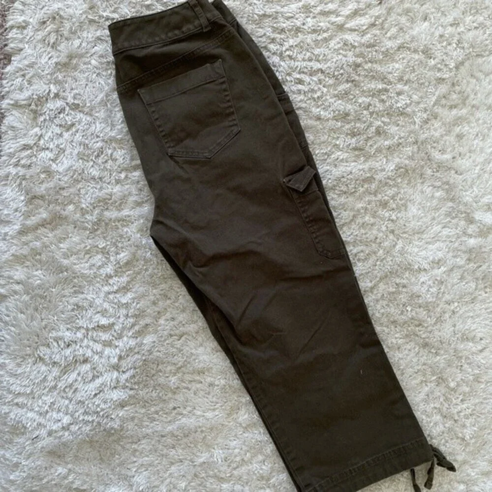 Coldwater Creek Brown High Rise Straight Leg Cropped Ankle Pants - Picture 7 of 10